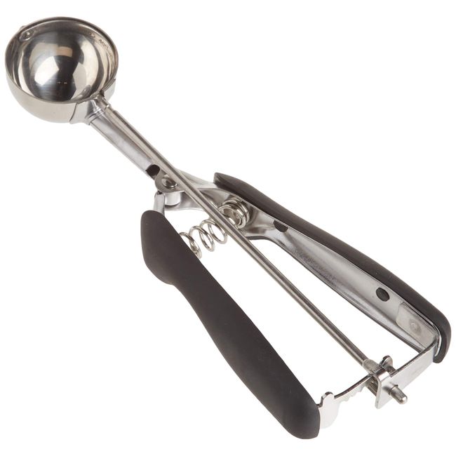 Small 1 tsp Cookie Scoop, Stainless Steel, Soft Grips, Quick Release