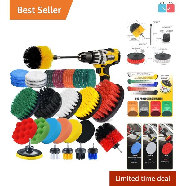 All-Purpose Power Scrubber Kit: 45 Attachments for Ultimate Cleaning Efficiency