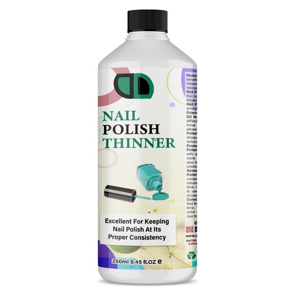 DD Nail Polish Thinner to Restore Hardened Nail Polish THINNER Gel Nail Varnish Thinner Thin and Revive old Favorite polish (250ml)