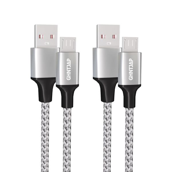 GHNTJAP Micro USB Cable, 6.6 ft (2 m), Micro USB Cable, QC3.0 Rapid Charging, Data Transfer, Android Charging Cable, Compatible with Android Smartphones, Durable Nylon