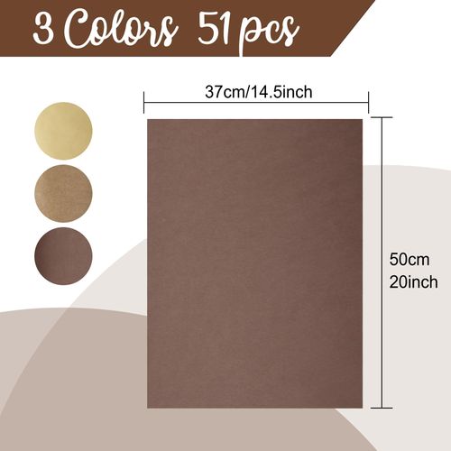 CHRORINE 50 Sheets Kraft Brown Tissue Paper Multicolor Art Gift Wrapping Paper Bulk for Baby Shower Wedding Birthday DIY and Craft Decor