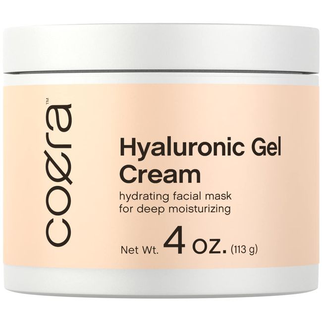 Hyaluronic Gel Cream | 4 oz | Hydrating Mask & Deep Moisturizer for Face | Paraben & Fragrance Free | By Coera