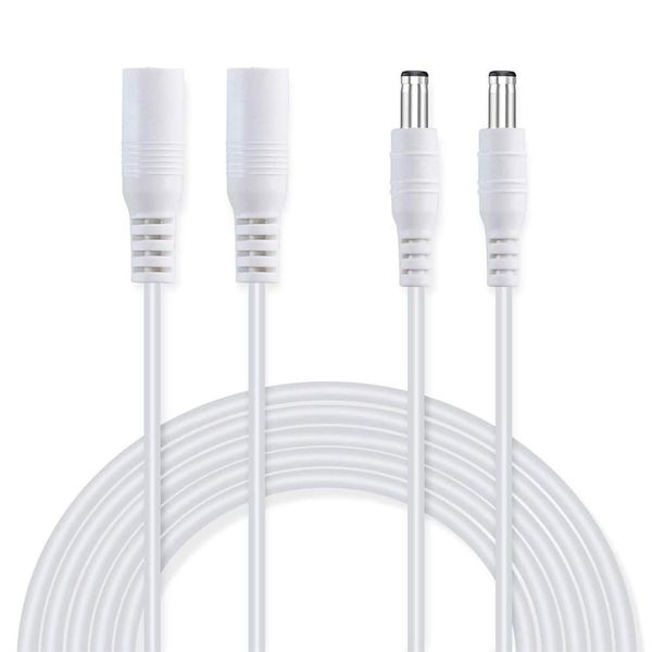2 Pack Power Extension Cable 12ft 2.1mm x 5.5mm Compatible with DC 5V 12V 24V