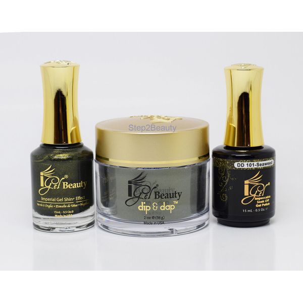 Igel Dip & Dap Matching Trio GEL + LACQUER + DIP POWDER - 101 SEAWEED