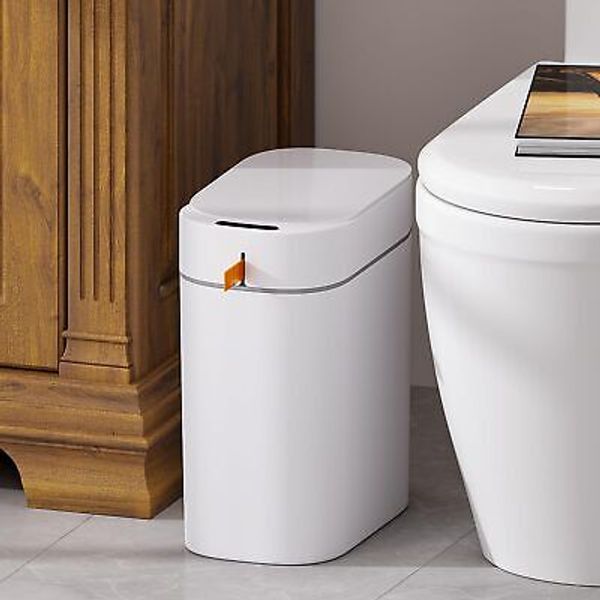 Rechargeable Bathroom Trash Can,Motion Sensor Trash Can Automatic Touchless,W...