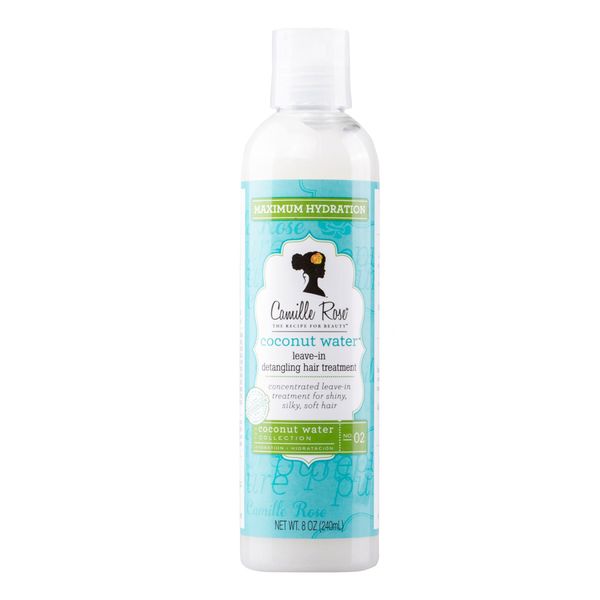 Camille Rose Coconut Water Leave-in Treatment 240ml - Concentrated leave-in treatment for shiny, silky, soft hair. Maximum Hydration. Natural, clean formula. For coily,curly,wavy hair.Non-greasy,white