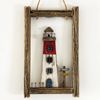 Framed Coastal Lighthouse Wall Decor Rustic Wood Hanging Rectangle Nautical Gift 18x30cm