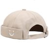 Mens Beige Docker Hat Cap Brimless Hats Beanie Skull Cap Worker Sailor Cap Rolled Cuff Retro Adjustable
