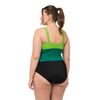 Ulla Popken Damen Lisa, Colourblock Badeanzug, Schwarz, 58