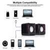 Mini Portable Wired Speaker Compact Stereo Small Square 3.5 mm Audio Jack Laptop Desktop Computer USB Speaker New