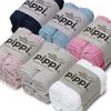 Pippi Face 4-Pack Organic Washing Bath Towel Made of Terry Cloth Light grey