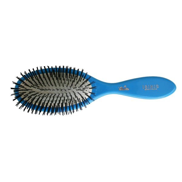 Isinis Hair Brush # 440 No Ball Tip (Medium, Electric Blue) 8 Rows