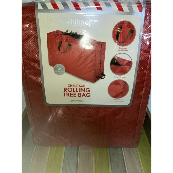 Rolling Large Christmas Tree Storage Bag - Fits Up To 9 ft. Artificial