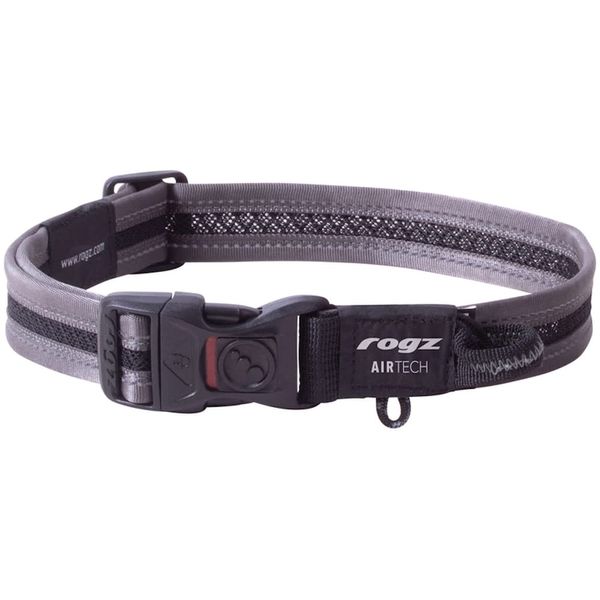 Rogz Airtech Classic Dog Collar Large - Platinum Gray