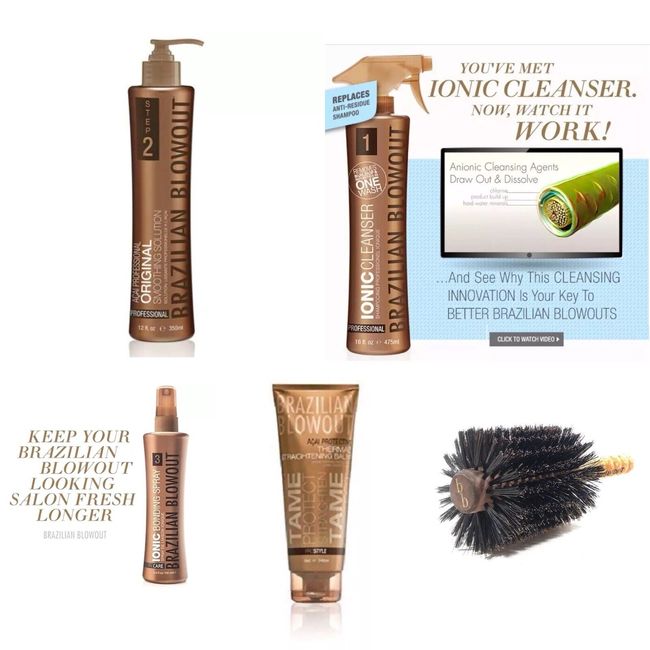 Brazilian Blowout Original SOLUTION Cleanser Bonding Spray Balm Brush SET