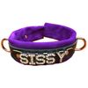 Custom Royal Blue Locking Suede Leather"Sissy" Collar Choker with Leash