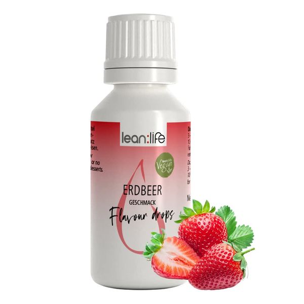 Lean:Life - Flavour Drops 30 ml - Erdbeere - Aroma Tropfen für Lebensmittel - zuckerfrei und kalorienarm