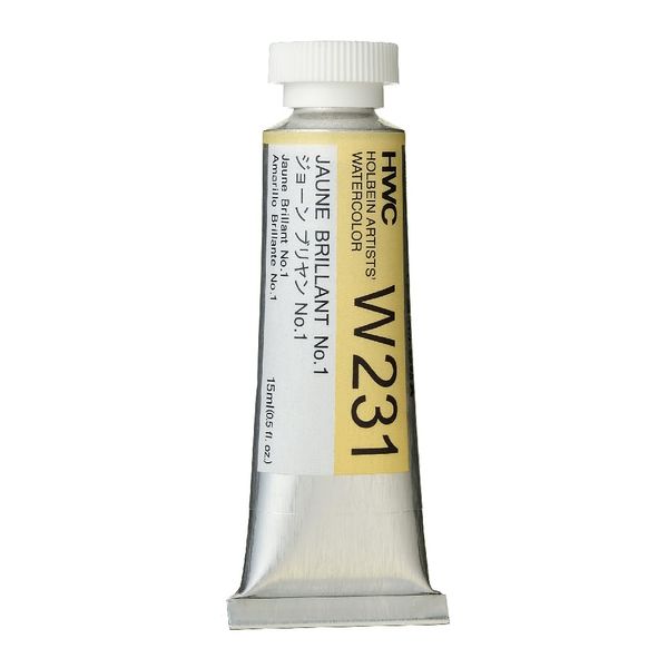 Holbein W231 Transparent Watercolor Paint, Jaune Brilliant No.1, 0.5 fl oz (15 ml) (No.5), 003231