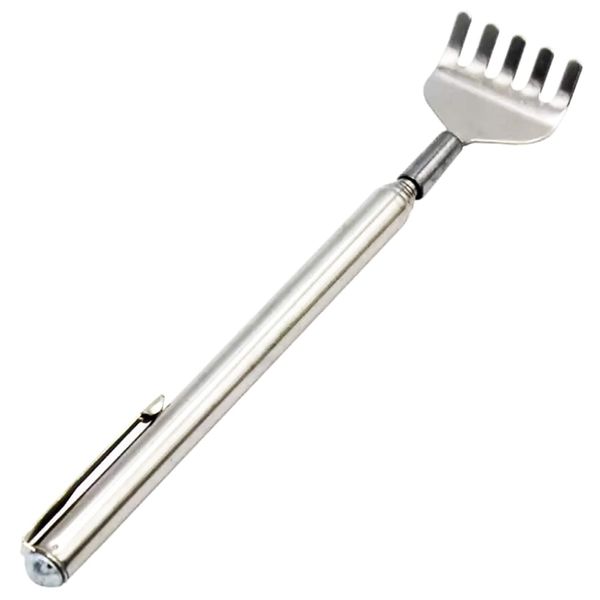 Marksman Hand Claw Pen Style Silver Back Scratcher Metal Extending Extendable Massager Head Relaxation Portable Telescopic Summer Novelty Gift Mobility Reach UK Free P&P