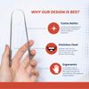 QD Essential Tongue Scraper with Travel Case (Two Pack)| Prevent Bad Breath with Easy To Carry Tongue Cleaner |100% Stainless Steel Tongue Scrubber for Daily Hygiene & Oral Care