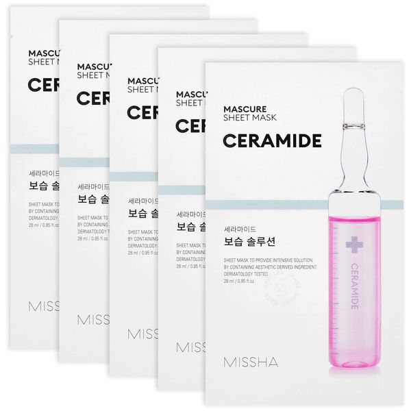 MISSHA - Gesichtsmaske Ceramide Mascure Moisture Barrier Solution | Stärkt die Feuchtigkeitsbarriere | Schützt vor Trockenheit und Reizungen | Ideal für Trockene und Empfindliche Haut, 1 Stück