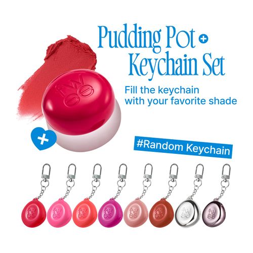 fwee Blurry Pudding Pot + Keychain SET | Airbrushed Blush & Lip, Buildable Pigment, Long-lasting, Lightweight, Easy to Blend, Natural Soft Matte Finish Makeup – Like (Light Pink) | 0.17 oz