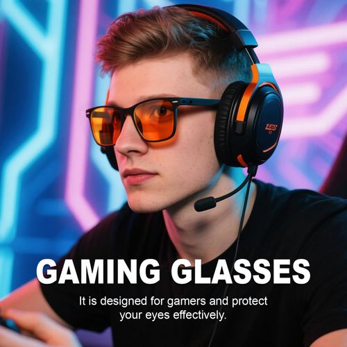 RSQQAV Gaming Glasses, Computer Eye，Anti Blue Light Glasses Men, Lightweight Frame Square UV400 Protection Glasses