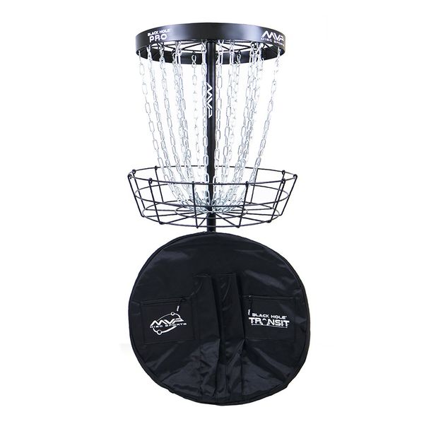 MVP Disc Sports Black Hole Pro 24 Chain Disc Golf Basket with Transit Bag