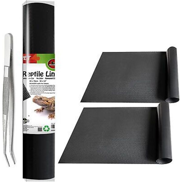 Reptile Substrate Mat Terrarium Liner 2PCS 36 * 18 inch, 36*18'', Black