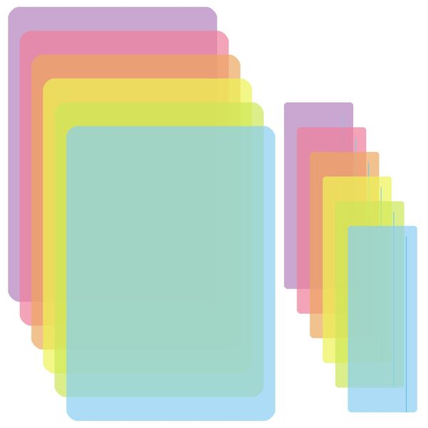 Zocipro 12Pcs Dyslexia Overlays, 6Pcs A4 Coloured Overlays with 6 Reading Ruler, Coloured Dyslexia Aids for Reading Beginner, Dyslexia, ADHD, Irlens Syndrome, Reduce Visual Stress
