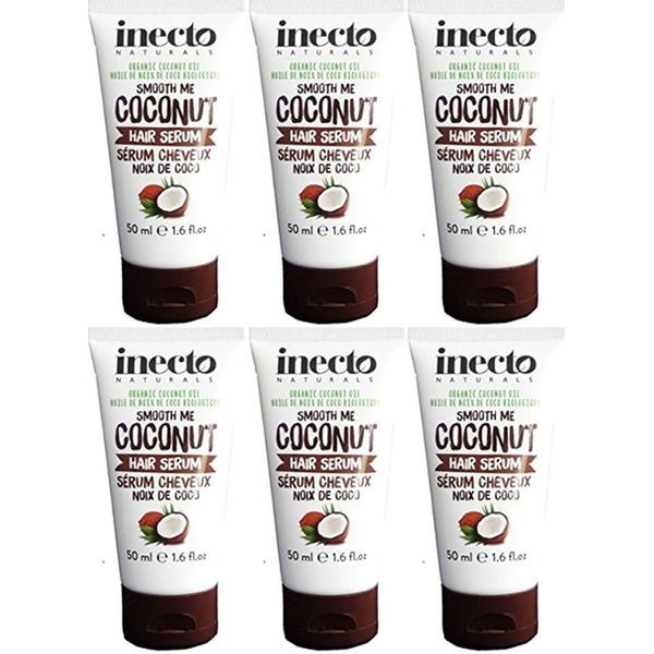 SIX PACKS of Inecto Smooth Me Coconut Hair Serum 50ml