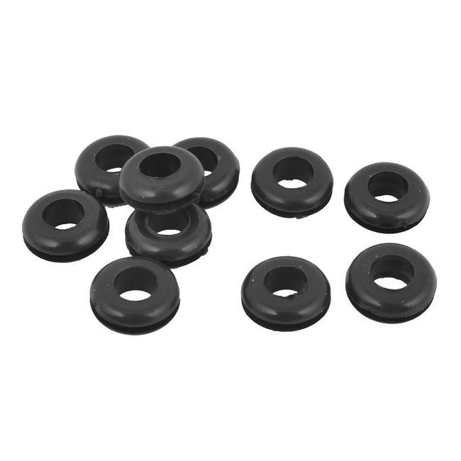 uxcell Rubber Bushing Rubber Grommets Double-sided Printing 6mm x 8mm Rubber Material Wire Guard Pack of 10