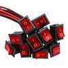 10Pcs Rocker Switch ON/Off 2Pin Latching Square SPST Toggle Switch Snap with Wires KCD1-X-F