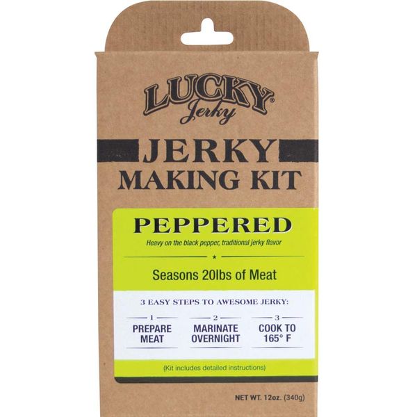 Lucky Jerky Peppered DIY Jerky Seasoning Kits - Seasons 20lbs of Meat