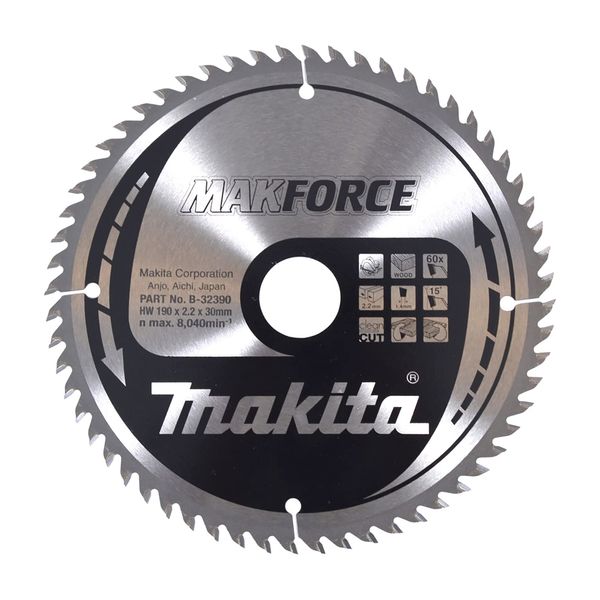 Makita B-32390 MAKFORCE TCT Saw Blade 190x15.88x40T