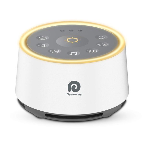 Dreamegg White Noise Machine, 24 Healing Sounds, Natural Sounds, BGM Night Light, Earphone Compatible, Stepless Volume Control, Timer Included, Baby, Stop Crying, Sleep Peacefully Focus, Noise Reduction, Tinnitus Relief, Speaker, D1 (White)