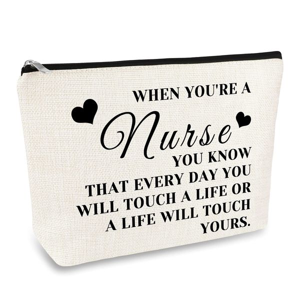 Christmas Nursing Student Gifts Graduation Gift for Nurse Makeup Bag Gift for Women Future Nurse Gifts Cosmetic Bag Travel Pouch Nurse Practitioner Gift Birthday Gift for Nurse Nursing Student Gifts