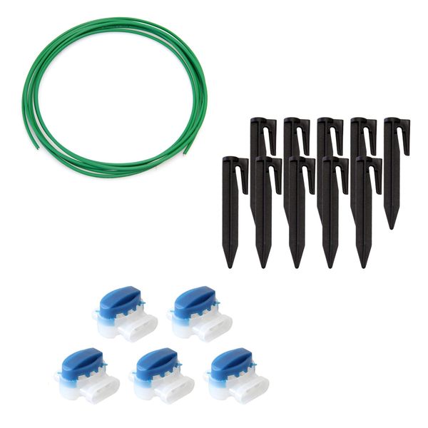 ECENCE Accessories & repair kit for robotic lawn mower, 3m boundary wire + 5X Connector + 10x ground nails, universal for all models