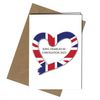 KING CHARLES CORONATION UNION JACK HEART - A5 GREETING CARD