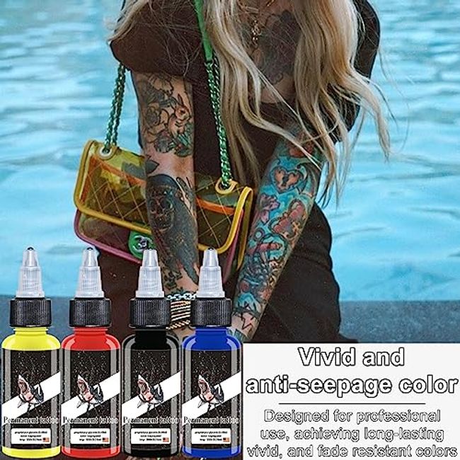 Bloodline UV Tattoo Color Inks Set Of 6 Colors 0.5oz Quality