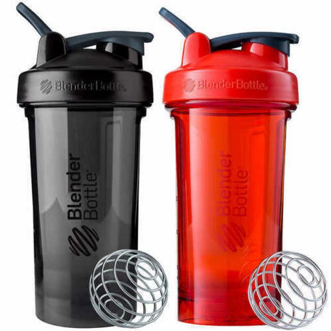 BlenderBottle, 2 Pk - Pro Series Shaker Drink Mixer Cups Bottle, 24 Ounce