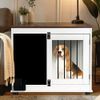 Pet dog wooden kennel 2 doors  Storage table Doodle with function