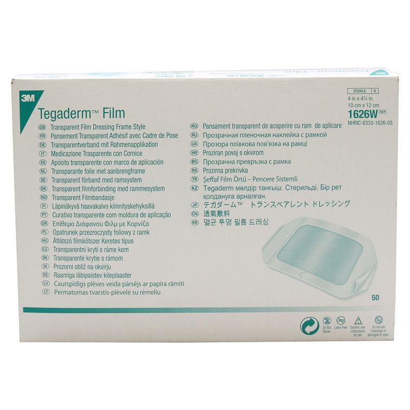 3M Health Care 1626W Tegaderm Film Dressing, Frame Style, Rectangle, 4. ...