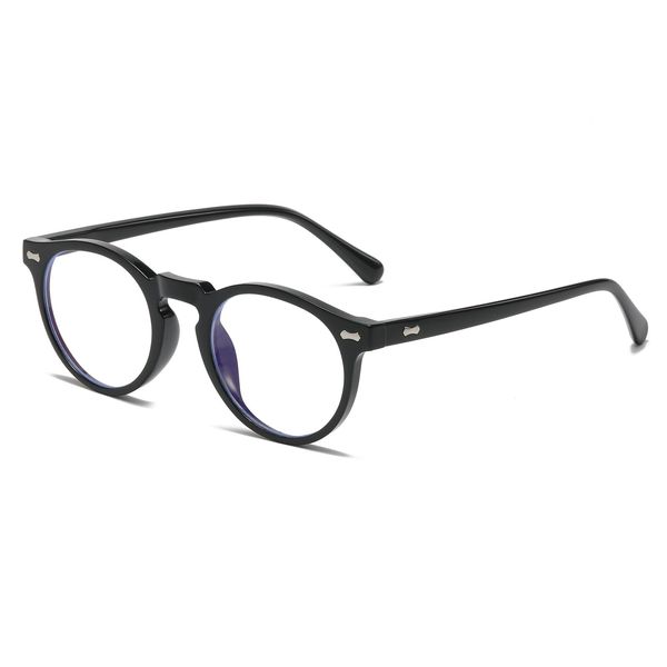 LJCZKA Blaulichtfilter Brille Rund Herren Damen, Runde Brille Ohne Stärke Retro Anti Blaulicht Brille Rund Computerbrille