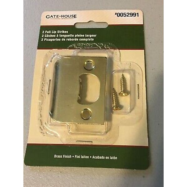 Gatehouse Full Lip Door Strike Plate Brass Finish 0052991 - OPEN APCKAGE OF ONE