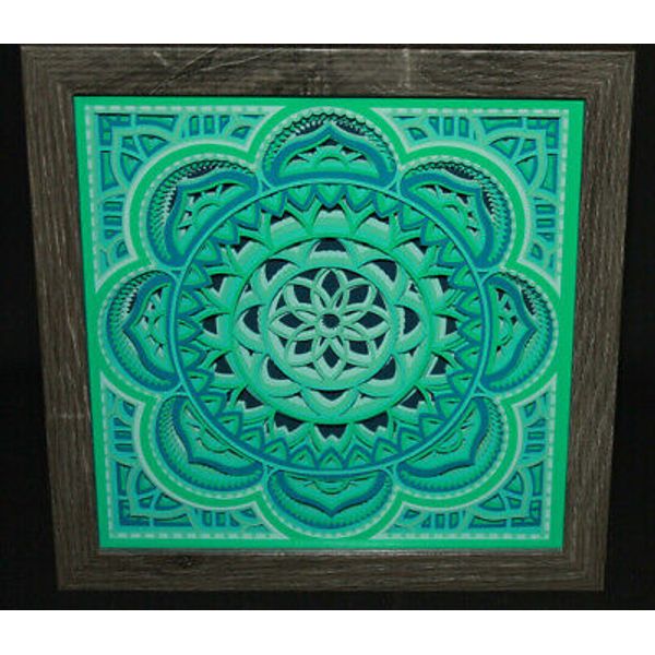 3D Wall Art Shadow Box Framed Mandala Home Studio Office Nursery Decor