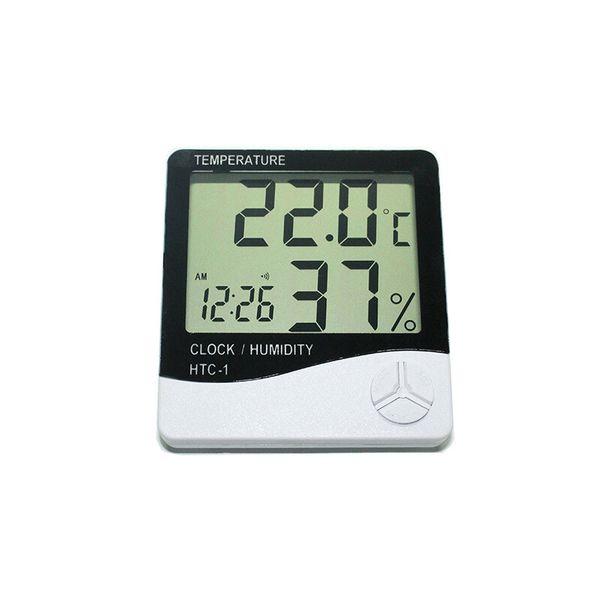 Indoor Bedroom Digital LCD Temperature Humidity Meter Clock Home Thermometer