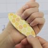 Yellow Honeycomb Pattern Double-Sided Oval Nail File Emery Board Set 4 Pack