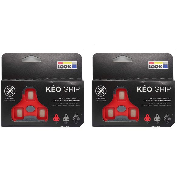 Look Keo Grip Cleat, Set of 2 (Red, Movable 9°) [Parallel Import]