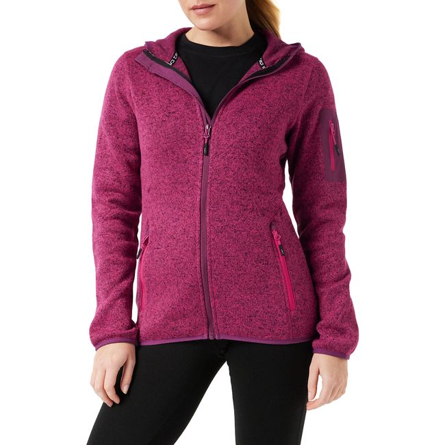 CMP - Damen-Knit-Tech-Jacke mit Fester Kapuze, Fuchsia-Amaranth, D36